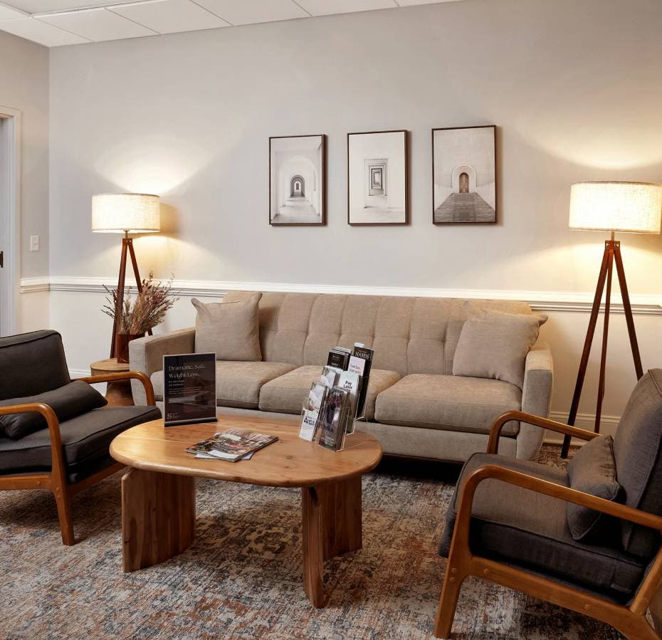 The waiting lounge at Savannah Age Management Medicine
