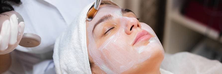 A client receiving a medical-grade facial
